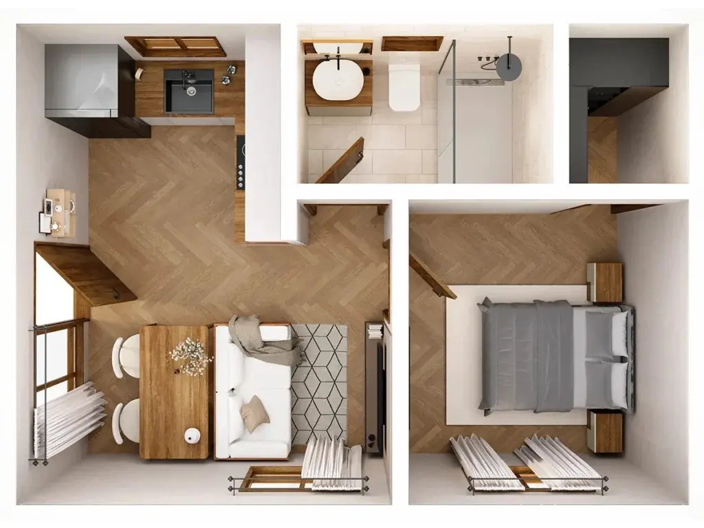 Ataman Studio ADU interior layout and space planning design
