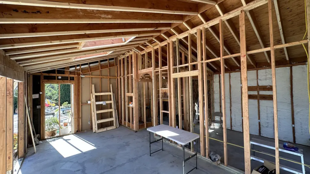 Ataman Studio ADU framing construction process in progress
