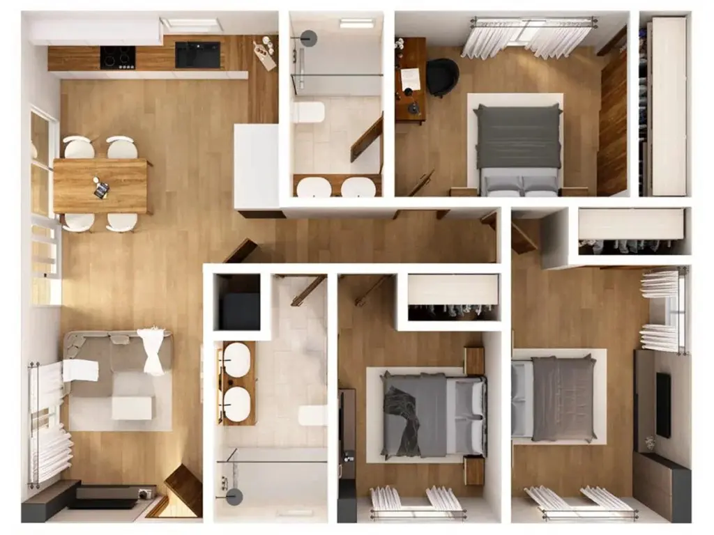 Ataman Studio Detailed ADU floor plan and room layout