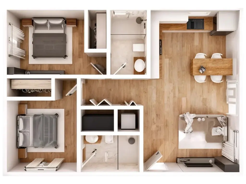 Ataman Studio ADU floor plan layout design top view